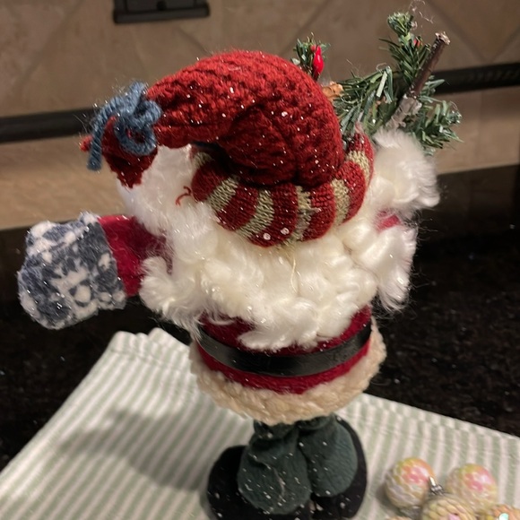 Father Christmas stands proudly with his fluffy beard, pine branches and snow - Picture 3 of 10